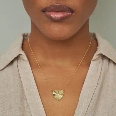 Jennifer Meyer Large 70's Heart Necklace with Diamond Accent | Thumbnail 3 Jennifer Meyer Large 70's Heart Necklace with Diamond Accent | Thumbnail 3
