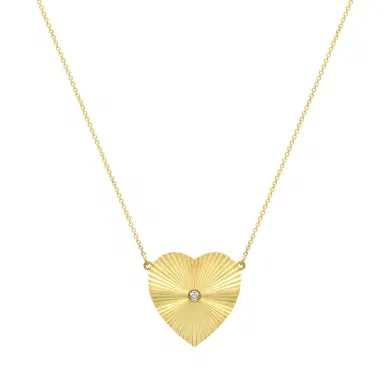 Jennifer Meyer Large 70's Heart Necklace with Diamond Accent | Thumbnail 1 Jennifer Meyer Large 70's Heart Necklace with Diamond Accent | Thumbnail 1