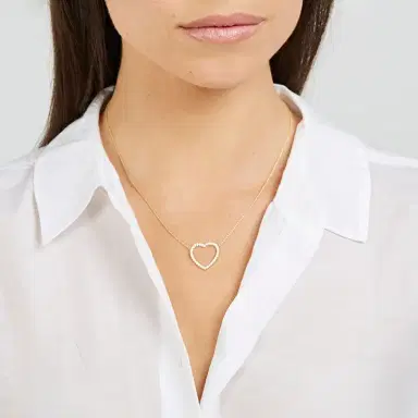 Jennifer Meyer Large Diamond Open Heart Necklace | Thumbnail 3 Jennifer Meyer Large Diamond Open Heart Necklace | Thumbnail 3
