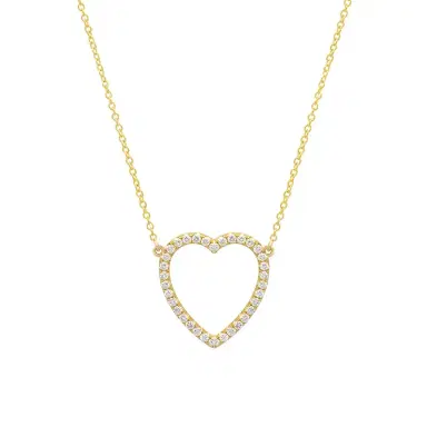 Jennifer Meyer Large Diamond Open Heart Necklace | Thumbnail 1 Jennifer Meyer Large Diamond Open Heart Necklace | Thumbnail 1