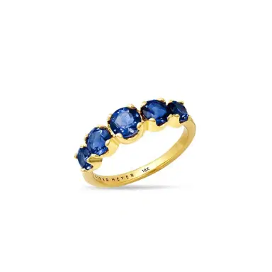 Jennifer Meyer Large Graduated Blue Sapphire Ring | Thumbnail 1 Jennifer Meyer Large Graduated Blue Sapphire Ring | Thumbnail 1