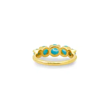 Jennifer Meyer Large Graduated Turquoise Ring | Thumbnail 3 Jennifer Meyer Large Graduated Turquoise Ring | Thumbnail 3