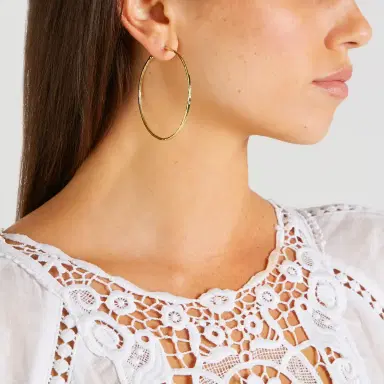 Jennifer Meyer Large Hammered Hoops | Thumbnail 4 Jennifer Meyer Large Hammered Hoops | Thumbnail 4