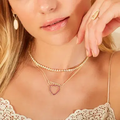 Jennifer Meyer Large Ruby Open Heart Necklace | Thumbnail 4 Jennifer Meyer Large Ruby Open Heart Necklace | Thumbnail 4