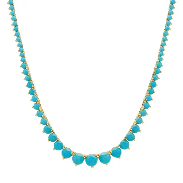 Luxe Graduated 3-Prong Turquoise Tennis Necklace Luxe Graduated 3-Prong Turquoise Tennis Necklace