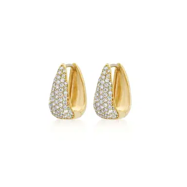 Jennifer Meyer Mini Elongated Diamond Teardrop Huggies | Thumbnail 1 Jennifer Meyer Mini Elongated Diamond Teardrop Huggies | Thumbnail 1