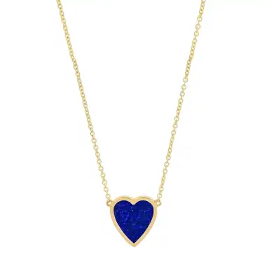 Jennifer Meyer Mini Lapis Inlay Heart Necklace | Thumbnail 1 Jennifer Meyer Mini Lapis Inlay Heart Necklace | Thumbnail 1