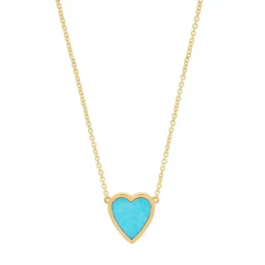 Jennifer Meyer Mini Turquoise Inlay Heart Necklace | Thumbnail 1 Jennifer Meyer Mini Turquoise Inlay Heart Necklace | Thumbnail 1