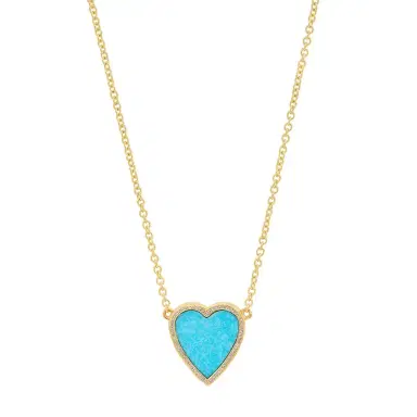 Jennifer Meyer Mini Turquoise Inlay Heart Necklace with Diamonds | Thumbnail 1 Jennifer Meyer Mini Turquoise Inlay Heart Necklace with Diamonds | Thumbnail 1