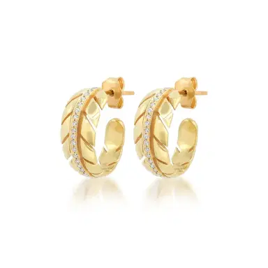 Jennifer Meyer Small Leaf Hoops with Diamonds | Thumbnail 2 Jennifer Meyer Small Leaf Hoops with Diamonds | Thumbnail 2