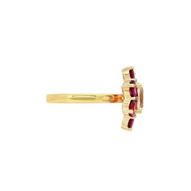 Jennifer Meyer Statement Rubellite Flower Ring with Morganite Center | Thumbnail 3 Jennifer Meyer Statement Rubellite Flower Ring with Morganite Center | Thumbnail 3