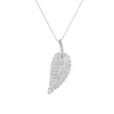 Jennifer Meyer White Gold Diamond Anniversary Leaf Necklace | Thumbnail 1 Jennifer Meyer White Gold Diamond Anniversary Leaf Necklace | Thumbnail 1