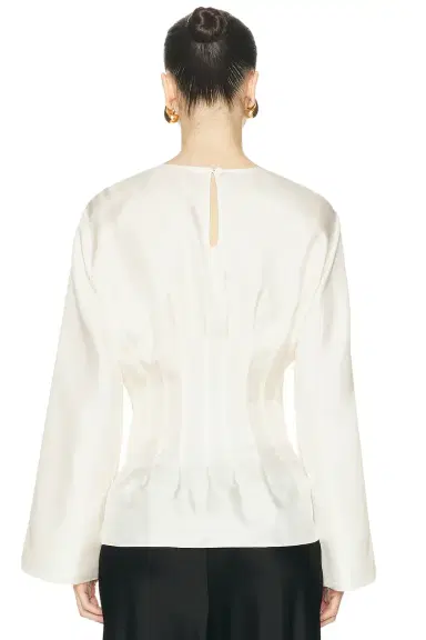 RÓHE Sculptural Waisted Silk Top | Thumbnail 3 RÓHE Sculptural Waisted Silk Top | Thumbnail 3