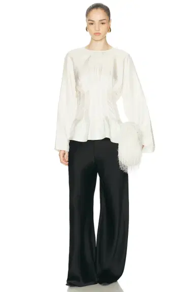 RÓHE Sculptural Waisted Silk Top | Thumbnail 4 RÓHE Sculptural Waisted Silk Top | Thumbnail 4