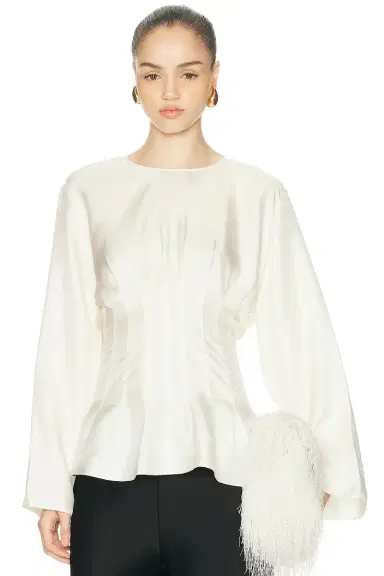 RÓHE Sculptural Waisted Silk Top | Thumbnail 1 RÓHE Sculptural Waisted Silk Top | Thumbnail 1