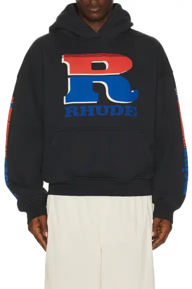 Rhude Split Petrol Logo Hoodie | Thumbnail 3 Rhude Split Petrol Logo Hoodie | Thumbnail 3