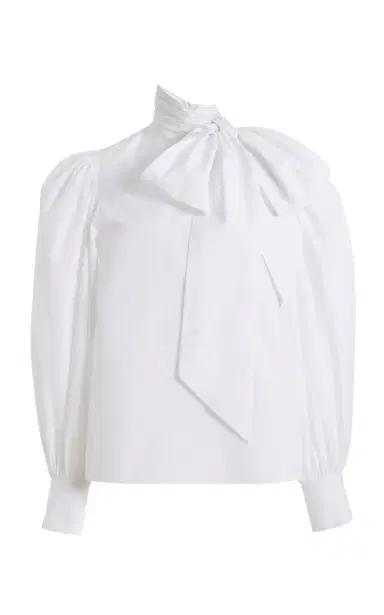 FRANÇOISE Winona Pussy-Bow Cotton Top | Thumbnail 3 FRANÇOISE Winona Pussy-Bow Cotton Top | Thumbnail 3