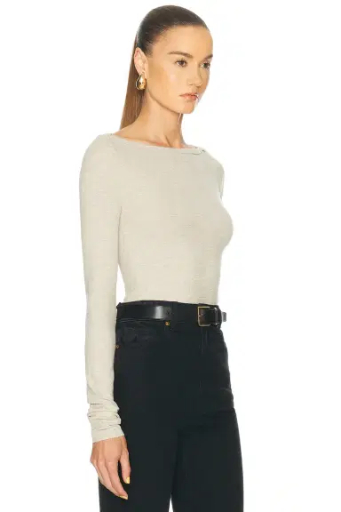 ÉTERNE Long Sleeve Boatneck Top | Thumbnail 2 ÉTERNE Long Sleeve Boatneck Top | Thumbnail 2