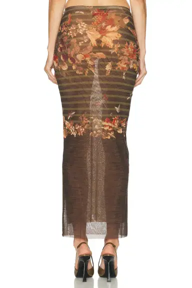 Jean Paul Gaultier Mesh Printed Marinière Grape Long Skirt | Thumbnail 4 Jean Paul Gaultier Mesh Printed Marinière Grape Long Skirt | Thumbnail 4