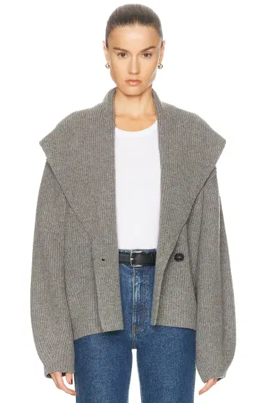 Toteme Shawl Lapel Cardigan | Thumbnail 2 Toteme Shawl Lapel Cardigan | Thumbnail 2