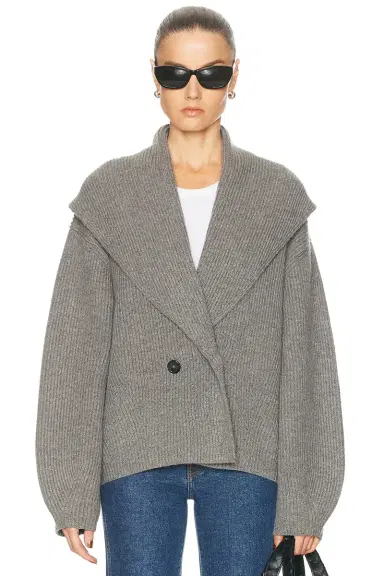 Toteme Shawl Lapel Cardigan | Thumbnail 1 Toteme Shawl Lapel Cardigan | Thumbnail 1