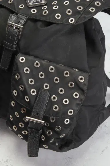 Prada Prada Grommet Embellished Tessuto Backpack | Thumbnail 9 Prada Prada Grommet Embellished Tessuto Backpack | Thumbnail 9