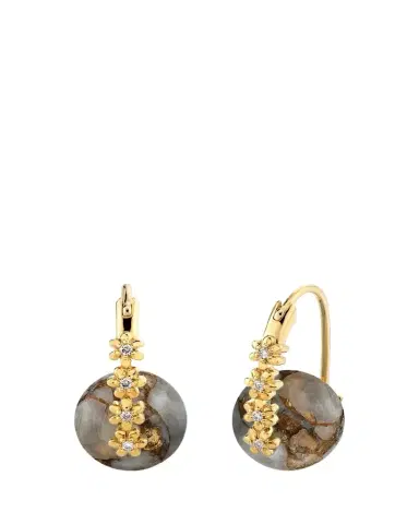 Sydney Evan 14K Gold Diamond Daisy Calcite Earrings | Thumbnail 1 Sydney Evan 14K Gold Diamond Daisy Calcite Earrings | Thumbnail 1