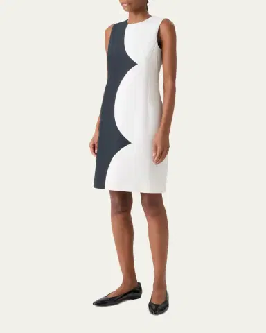 Akris Colorblock Silk Sleeveless Sheath Dress | Thumbnail 4 Akris Colorblock Silk Sleeveless Sheath Dress | Thumbnail 4