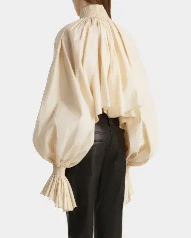 Khaite Durer Crop Balloon-Sleeve Peasant Top | Thumbnail 7 Khaite Durer Crop Balloon-Sleeve Peasant Top | Thumbnail 7