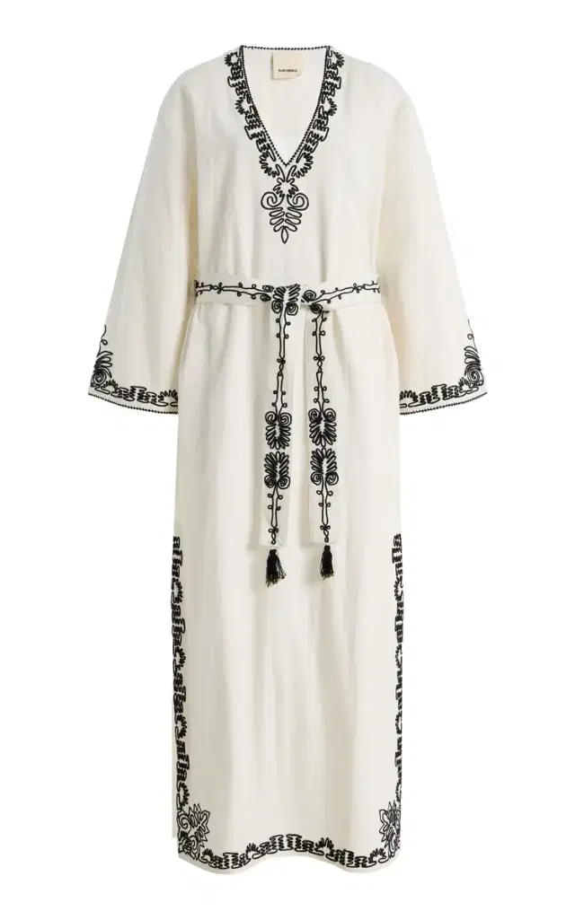 Celeus Dori-Embroidered Cotton Caftan Celeus Dori-Embroidered Cotton Caftan
