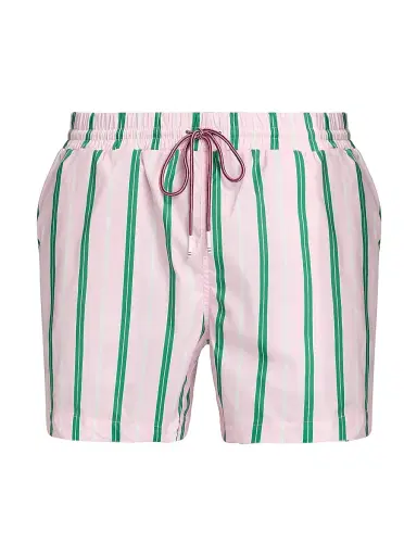 Thom Browne Men's Striped Drawstring Swim Shorts - Light Pink - Size XXL | Thumbnail 1 Thom Browne Men's Striped Drawstring Swim Shorts - Light Pink - Size XXL | Thumbnail 1