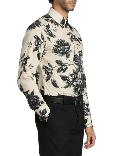 Dolce & Gabbana Men's Floral Cotton Button-Front Shirt - Ramage Peonies Beige | Thumbnail 4 Dolce & Gabbana Men's Floral Cotton Button-Front Shirt - Ramage Peonies Beige | Thumbnail 4