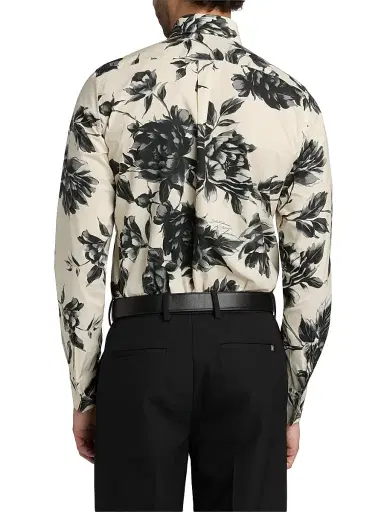 Dolce & Gabbana Men's Floral Cotton Button-Front Shirt - Ramage Peonies Beige | Thumbnail 5 Dolce & Gabbana Men's Floral Cotton Button-Front Shirt - Ramage Peonies Beige | Thumbnail 5