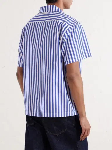 BODE Calliope Camp-Collar Embroidered Striped Cotton-Poplin Shirt - Men | Thumbnail 4 BODE Calliope Camp-Collar Embroidered Striped Cotton-Poplin Shirt - Men | Thumbnail 4