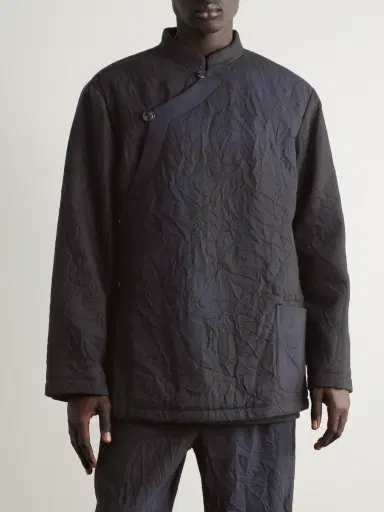 Blue Blue Japan Padded Crinkled Wool-Blend Jacket - Men | Thumbnail 3 Blue Blue Japan Padded Crinkled Wool-Blend Jacket - Men | Thumbnail 3