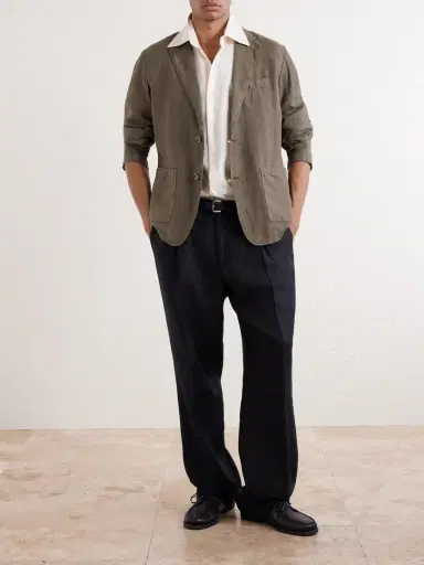 Altea Aaron Garment-Dyed Linen Blazer - Men | Thumbnail 2 Altea Aaron Garment-Dyed Linen Blazer - Men | Thumbnail 2