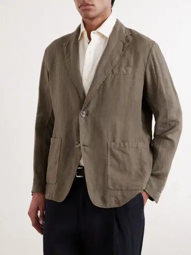 Altea Aaron Garment-Dyed Linen Blazer - Men | Thumbnail 3 Altea Aaron Garment-Dyed Linen Blazer - Men | Thumbnail 3