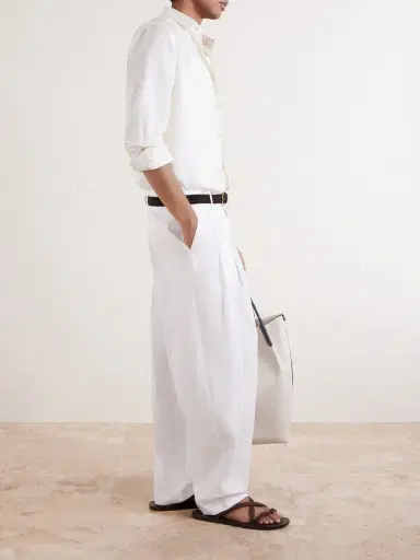 Dolce & Gabbana Straight-Leg Pleated Cotton-Twill Trousers - Men | Thumbnail 2 Dolce & Gabbana Straight-Leg Pleated Cotton-Twill Trousers - Men | Thumbnail 2