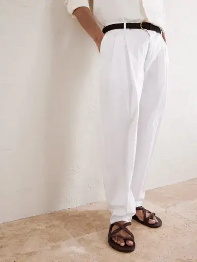 Dolce & Gabbana Straight-Leg Pleated Cotton-Twill Trousers - Men | Thumbnail 5 Dolce & Gabbana Straight-Leg Pleated Cotton-Twill Trousers - Men | Thumbnail 5