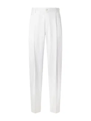 Dolce & Gabbana Straight-Leg Pleated Cotton-Twill Trousers - Men | Thumbnail 1 Dolce & Gabbana Straight-Leg Pleated Cotton-Twill Trousers - Men | Thumbnail 1