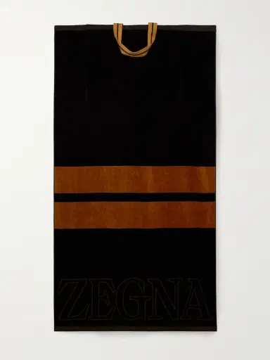 Zegna Logo-Embroidered Cotton-Terry Beach Towel Tote Bag - Men | Thumbnail 5 Zegna Logo-Embroidered Cotton-Terry Beach Towel Tote Bag - Men | Thumbnail 5