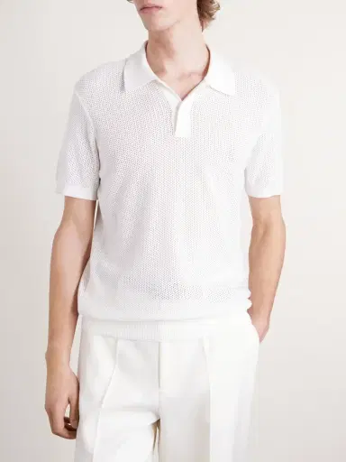 MR P. Honeycomb-Knit Organic Cotton Polo Shirt - Men | Thumbnail 3 MR P. Honeycomb-Knit Organic Cotton Polo Shirt - Men | Thumbnail 3