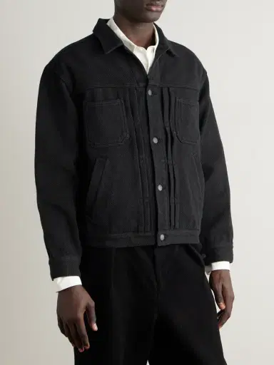 Blue Blue Japan Pleated Textured-Cotton Jacket - Men | Thumbnail 3 Blue Blue Japan Pleated Textured-Cotton Jacket - Men | Thumbnail 3