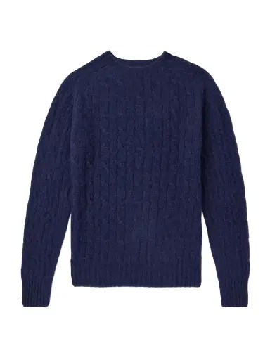 Drake's Cable-Knit Brushed Shetland Wool Sweater - Men | Thumbnail 1 Drake's Cable-Knit Brushed Shetland Wool Sweater - Men | Thumbnail 1