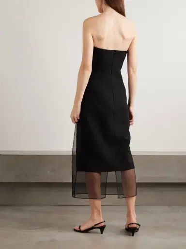 ESSE Studios Portia Strapless Draped Crepe Midi Dress | Thumbnail 3 ESSE Studios Portia Strapless Draped Crepe Midi Dress | Thumbnail 3