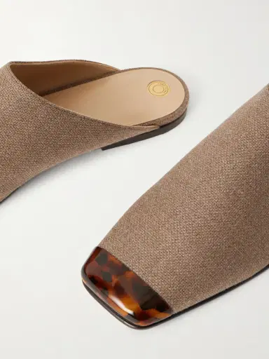 Loro Piana Alba Embellished Cashmere And Silk-blend Hopsack Slippers | Thumbnail 5 Loro Piana Alba Embellished Cashmere And Silk-blend Hopsack Slippers | Thumbnail 5