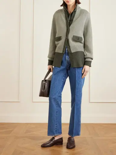 Loro Piana Parksville Suede-trimmed Cashmere Cardigan | Thumbnail 2 Loro Piana Parksville Suede-trimmed Cashmere Cardigan | Thumbnail 2