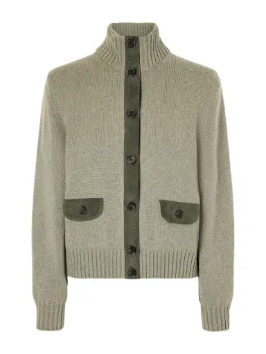 Loro Piana Parksville Suede-trimmed Cashmere Cardigan | Thumbnail 1 Loro Piana Parksville Suede-trimmed Cashmere Cardigan | Thumbnail 1