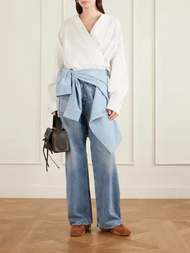 Acne Studios Bilaria Pigalle Leather-trimmed Suede Sneakers | Thumbnail 4 Acne Studios Bilaria Pigalle Leather-trimmed Suede Sneakers | Thumbnail 4