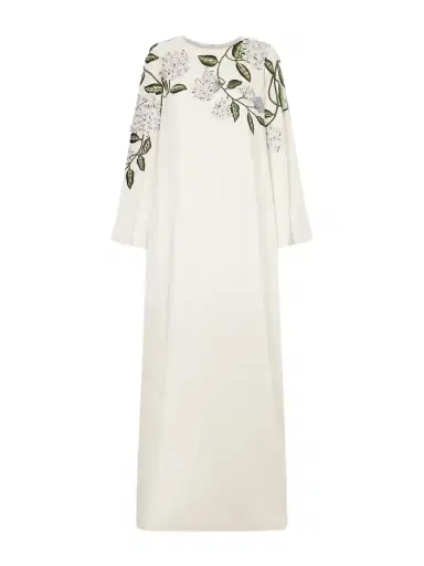 Oscar de la Renta Appliquéd Embroidered Silk-blend Crepe Gown | Thumbnail 1 Oscar de la Renta Appliquéd Embroidered Silk-blend Crepe Gown | Thumbnail 1